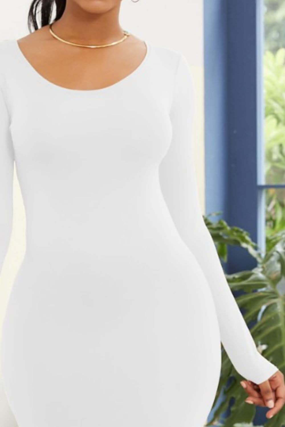 Elegant long sleeve wrap dress 