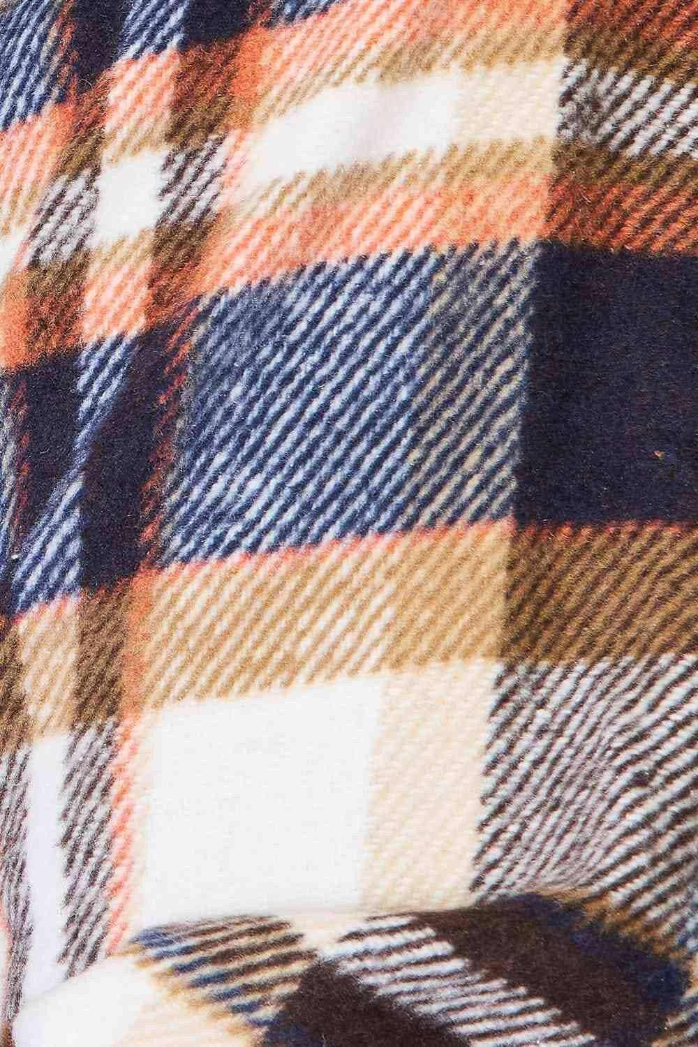 Elegant plaid utility shirt jacket 