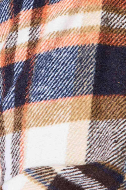 Elegant plaid utility shirt jacket 