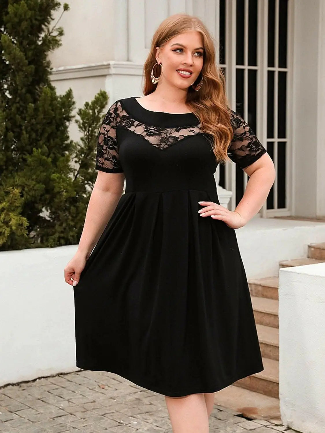 Elegant plus size lace dress - Love Salve 
