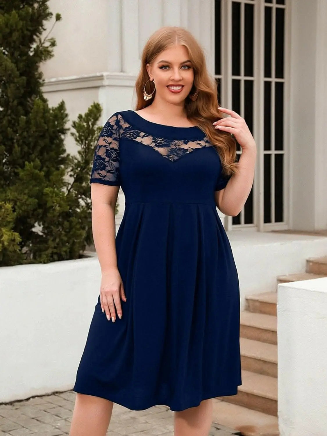 Elegant plus size lace dress - Love Salve 