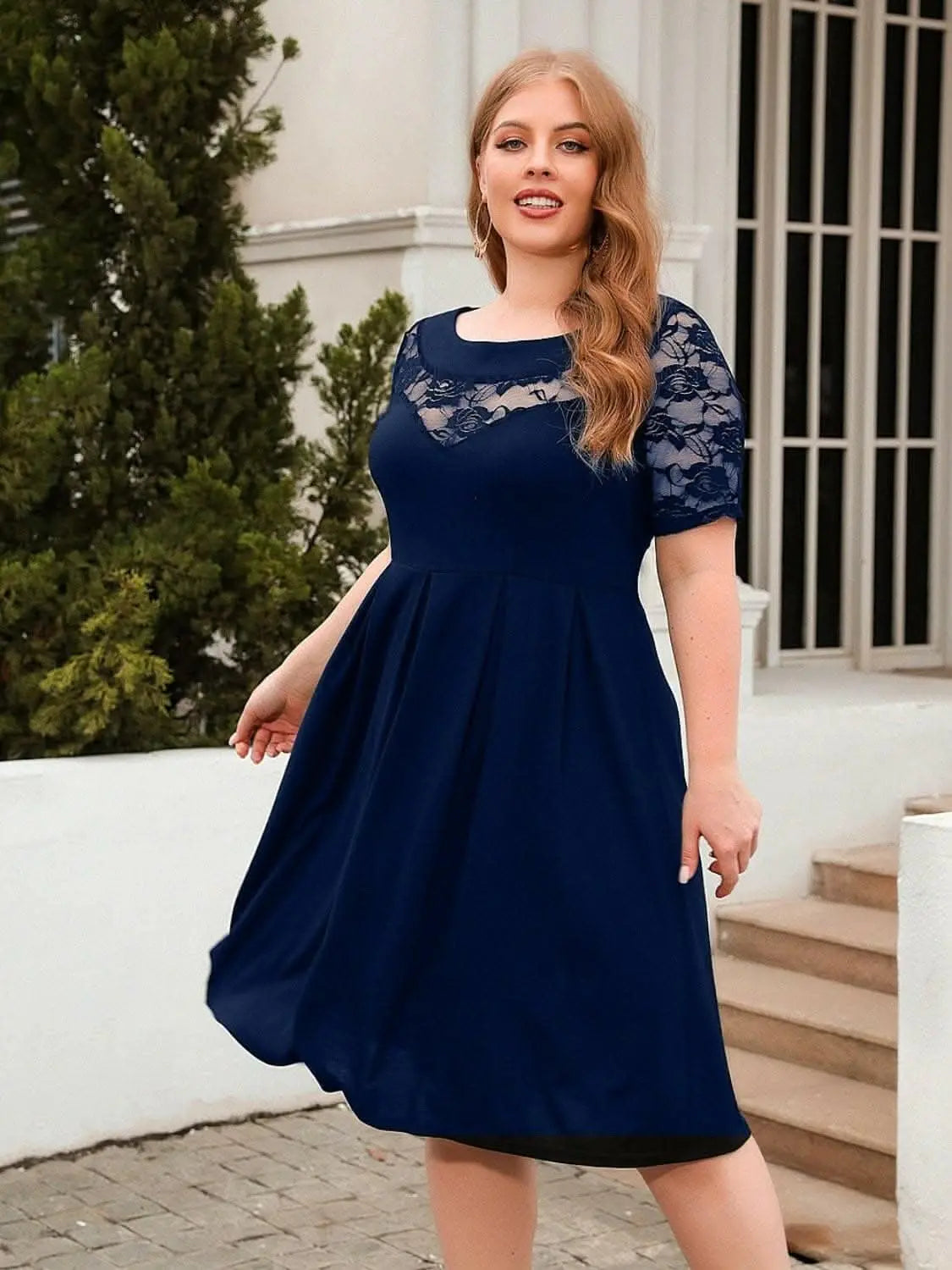 Elegant plus size lace dress - Love Salve 