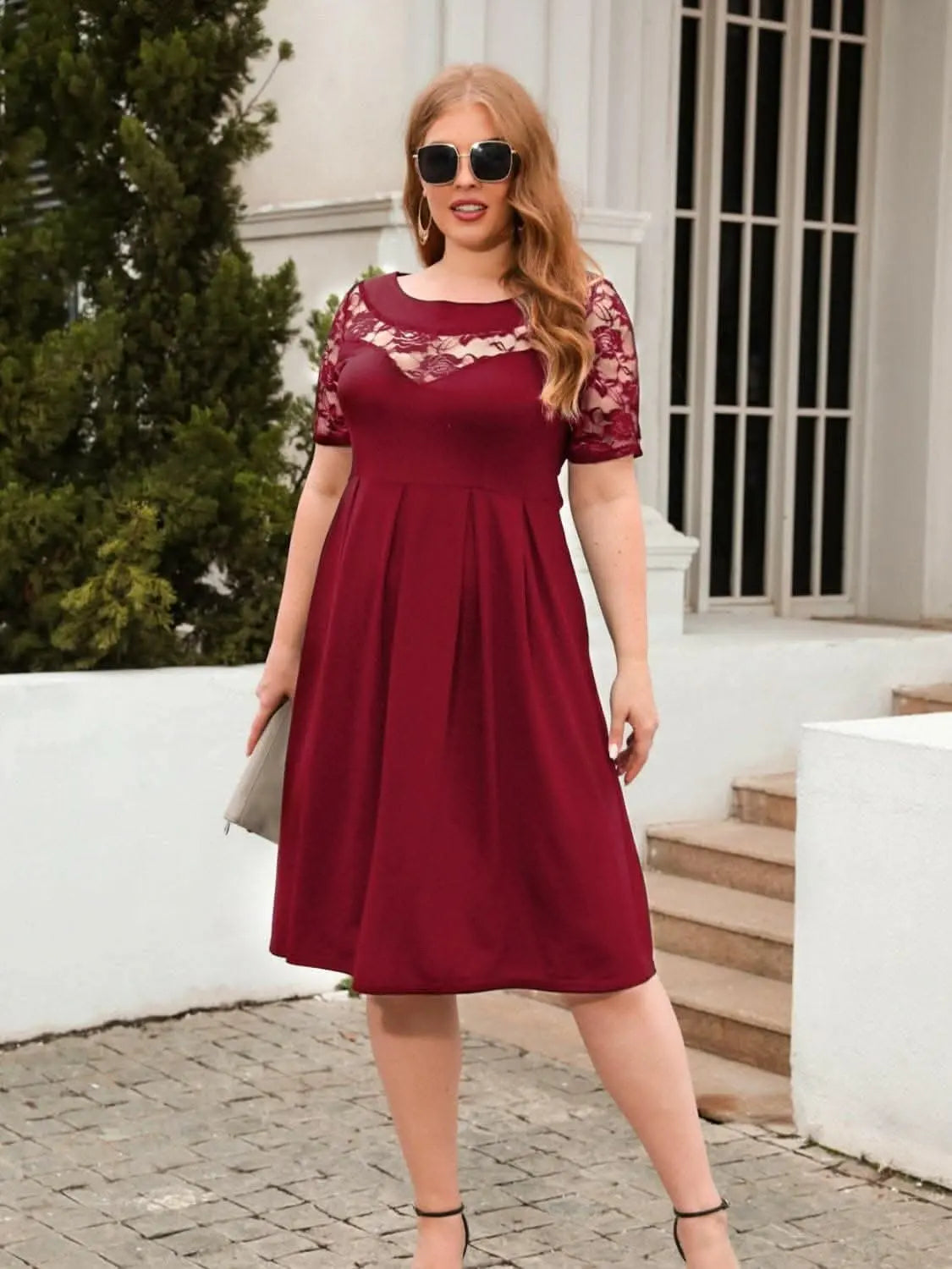 Elegant plus size lace dress - Love Salve 