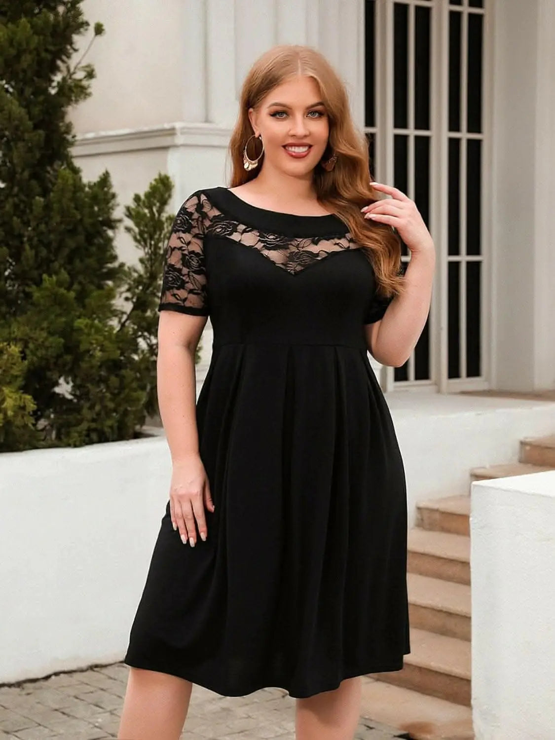 Elegant plus size lace dress - Love Salve 