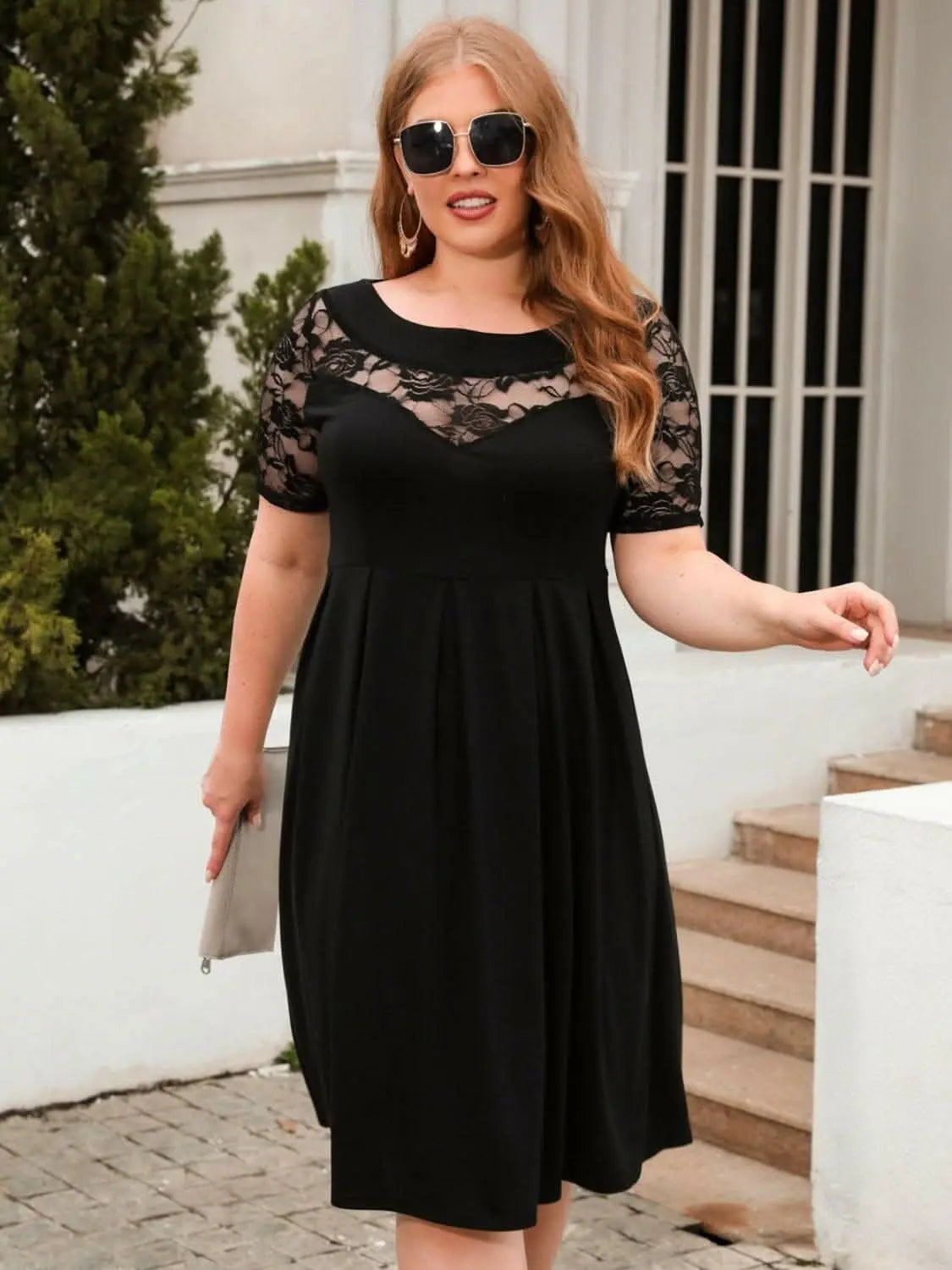 Elegant plus size lace dress - Love Salve 