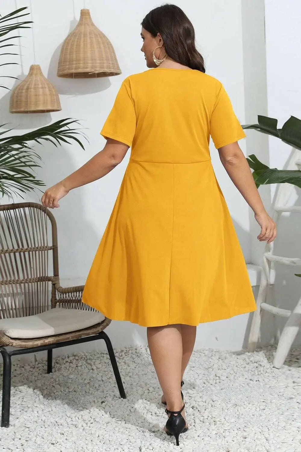 Elegant plus size sheer dress - Love Salve 