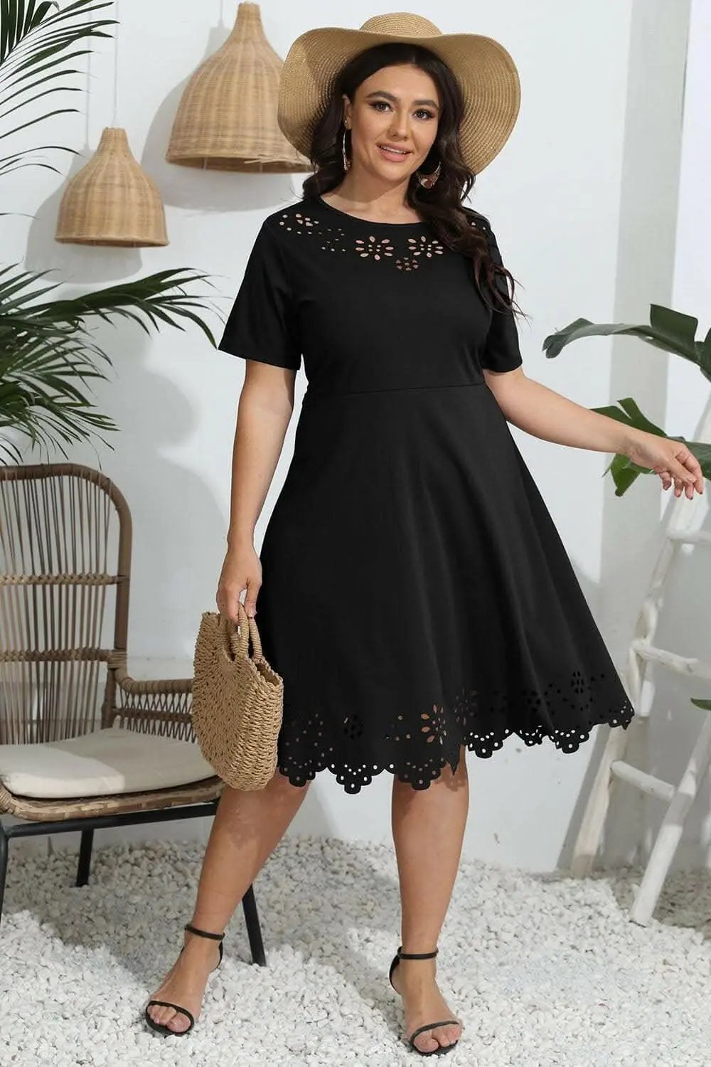 Elegant plus size sheer dress - Love Salve 