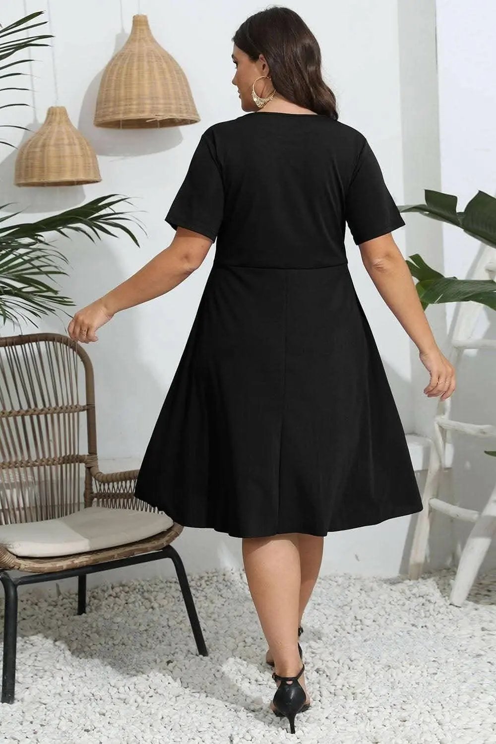 Elegant plus size sheer dress - Love Salve 