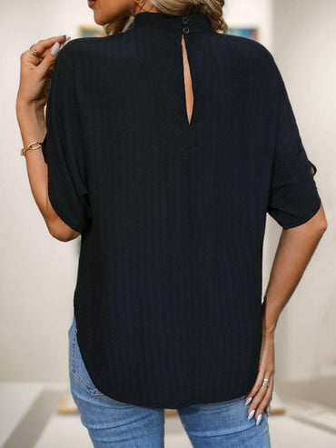Elegant ruched blouse with buttoned sleeves - Love Salve 