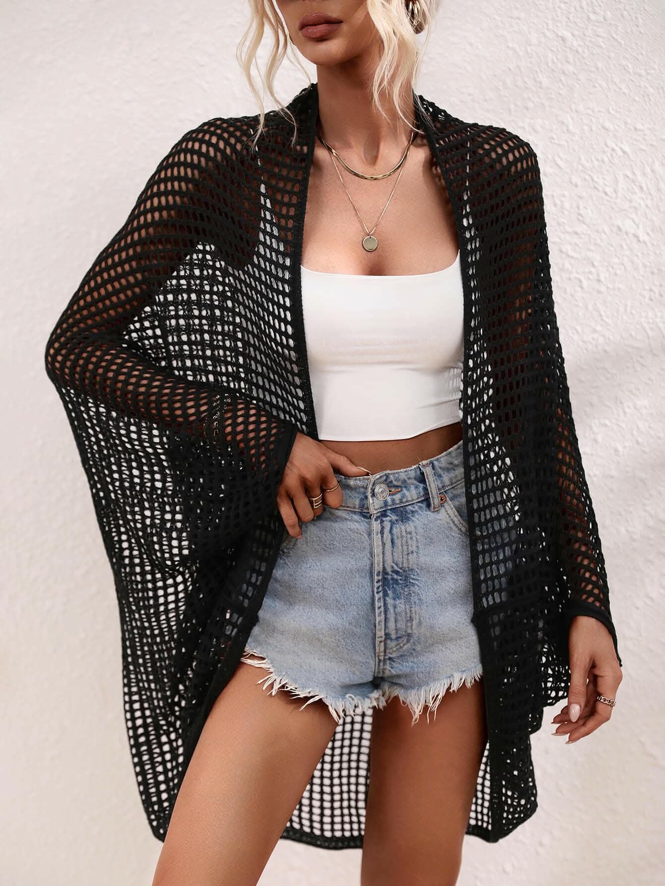 Elegant sheer longline wrap - Love Salve 