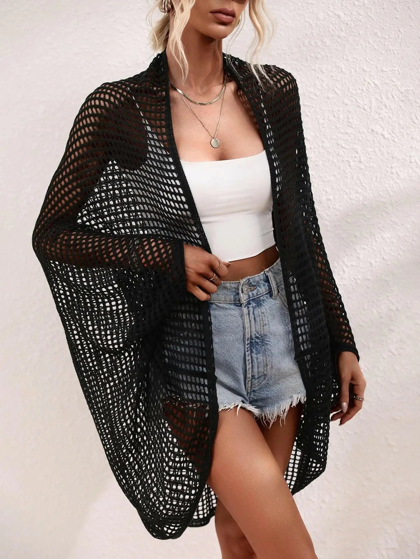 Elegant sheer longline wrap - Love Salve 