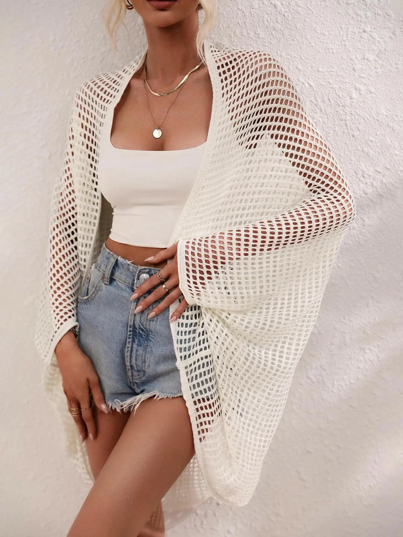 Elegant sheer longline wrap - Love Salve 