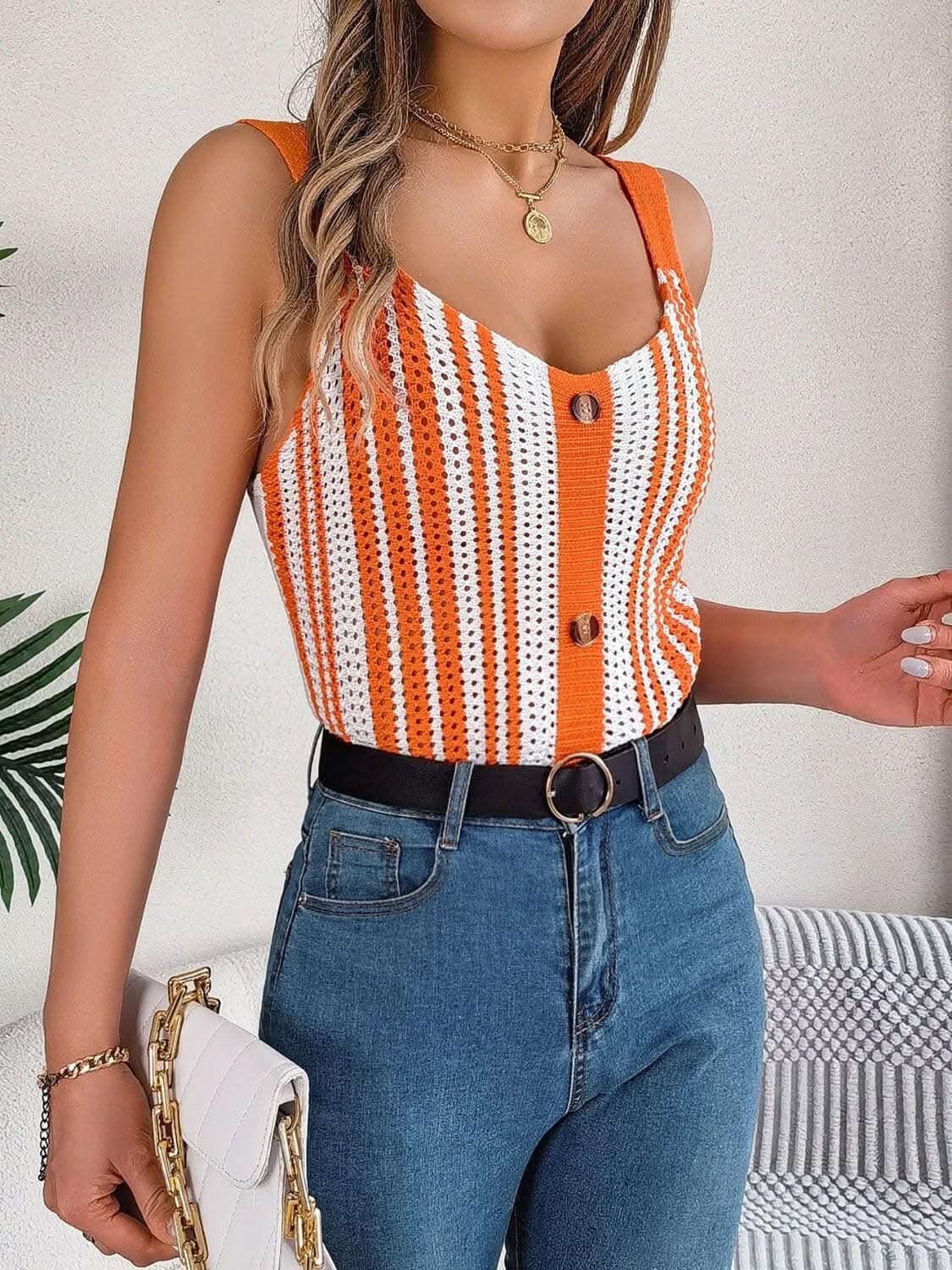 Elegant sheer v-neck tank top - Love Salve 