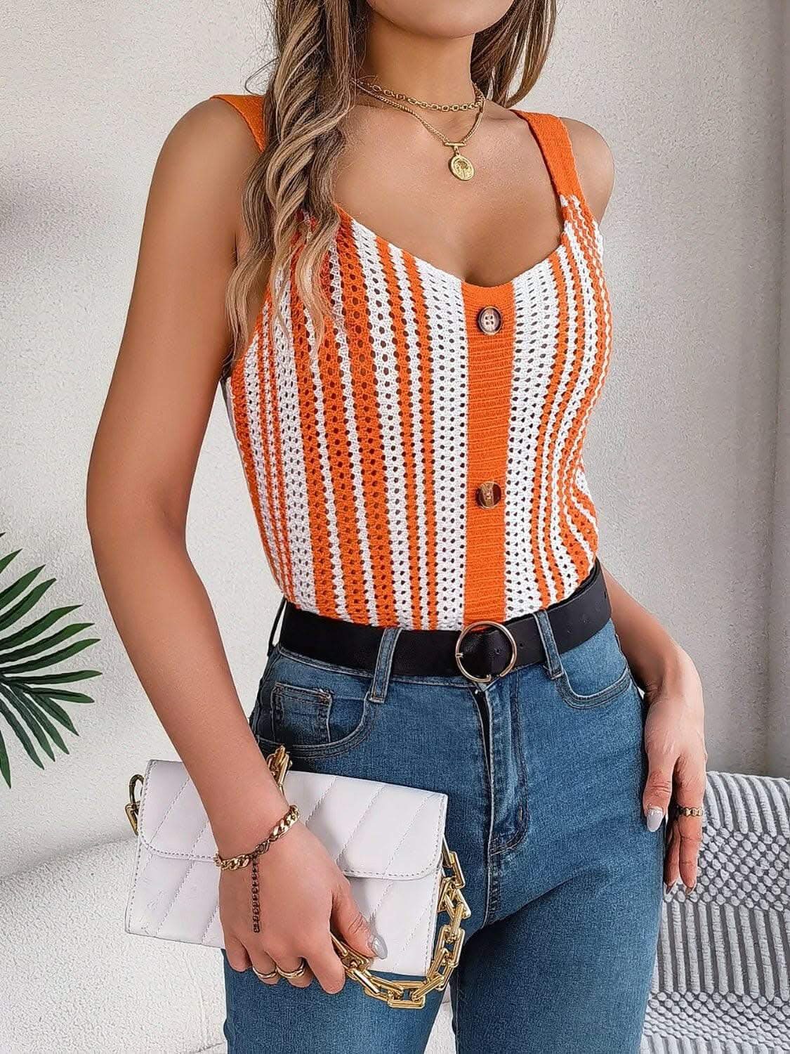 Elegant sheer v-neck tank top - Love Salve 