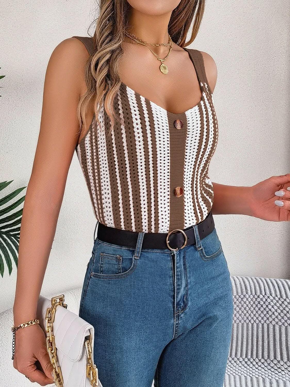 Elegant sheer v-neck tank top - Love Salve 