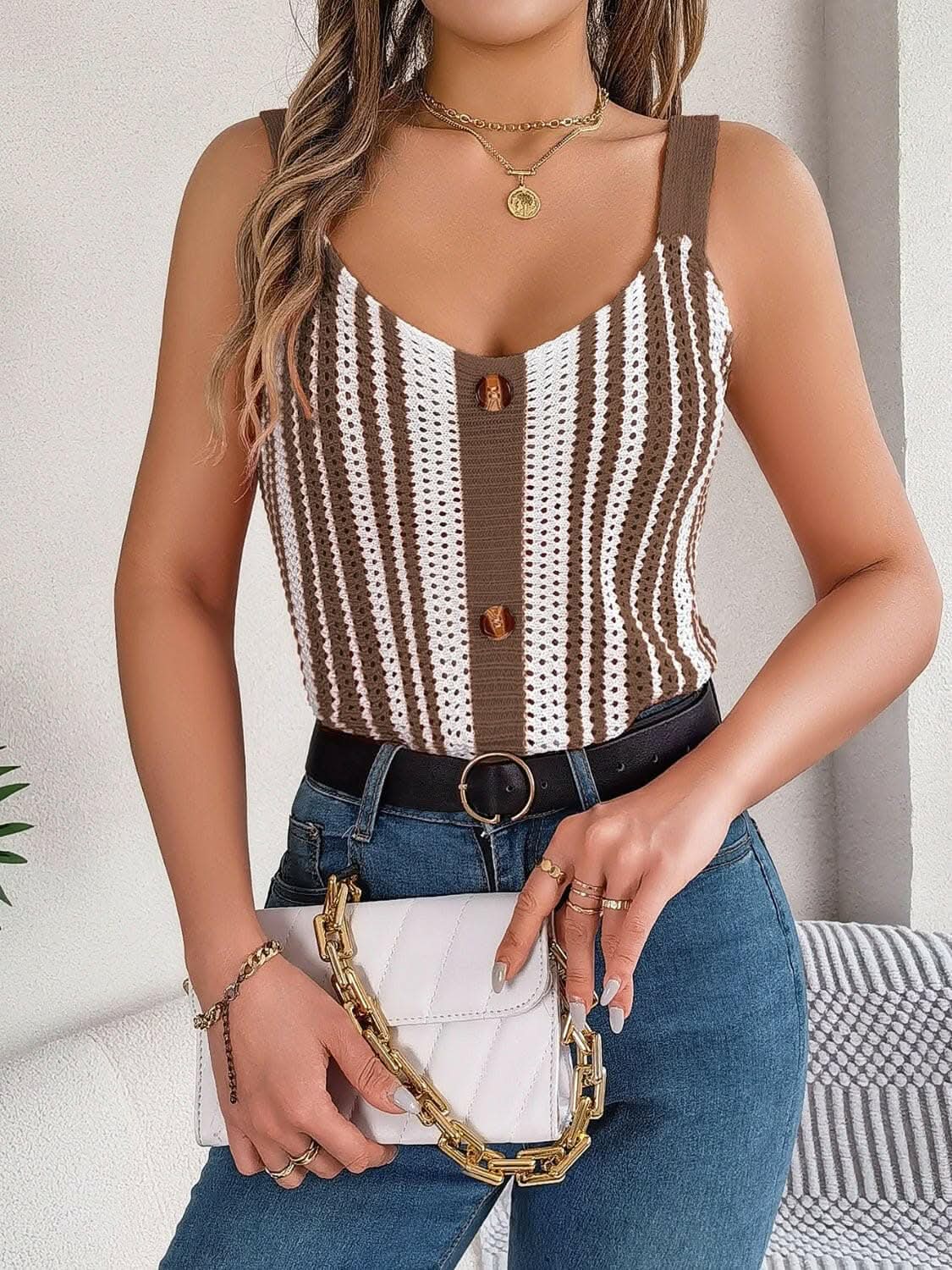 Elegant sheer v-neck tank top - Love Salve 