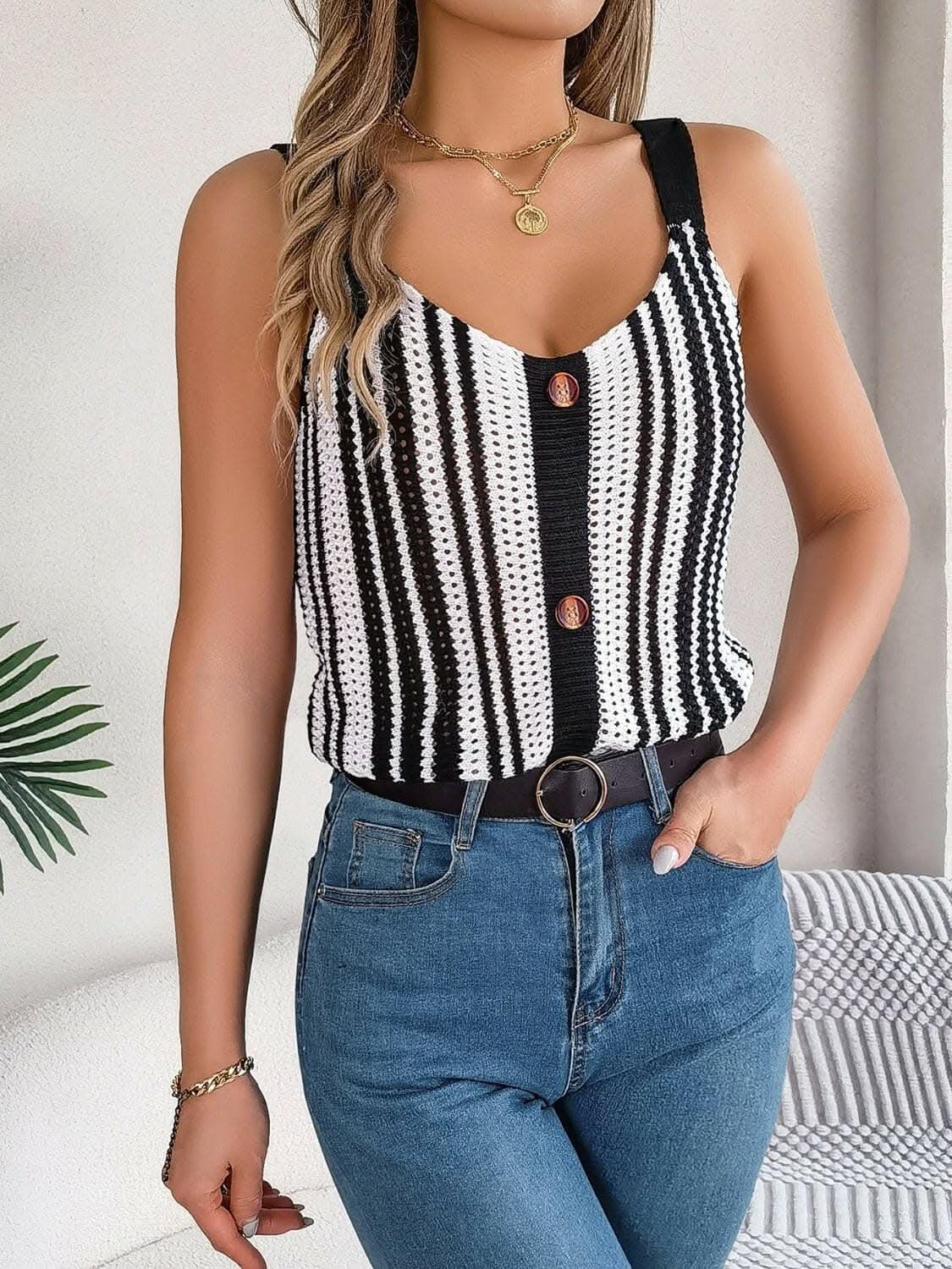 Elegant sheer v-neck tank top - Love Salve 