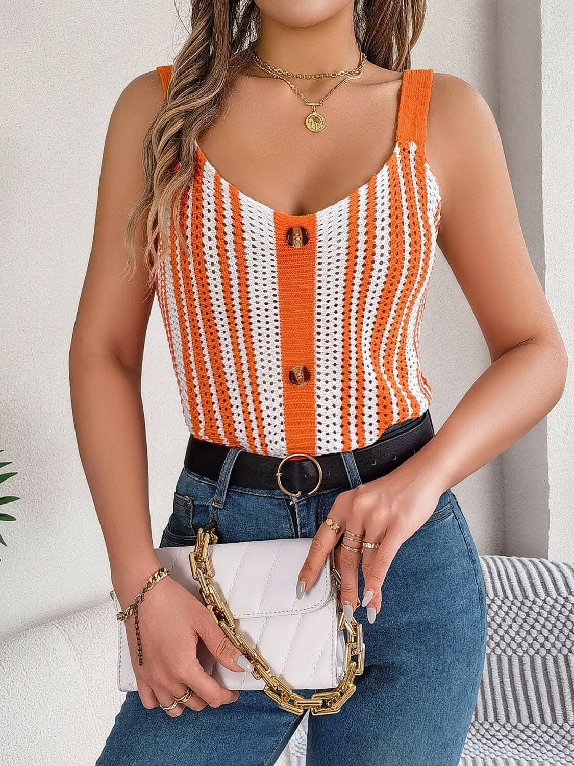 Elegant sheer v-neck tank top - Love Salve 