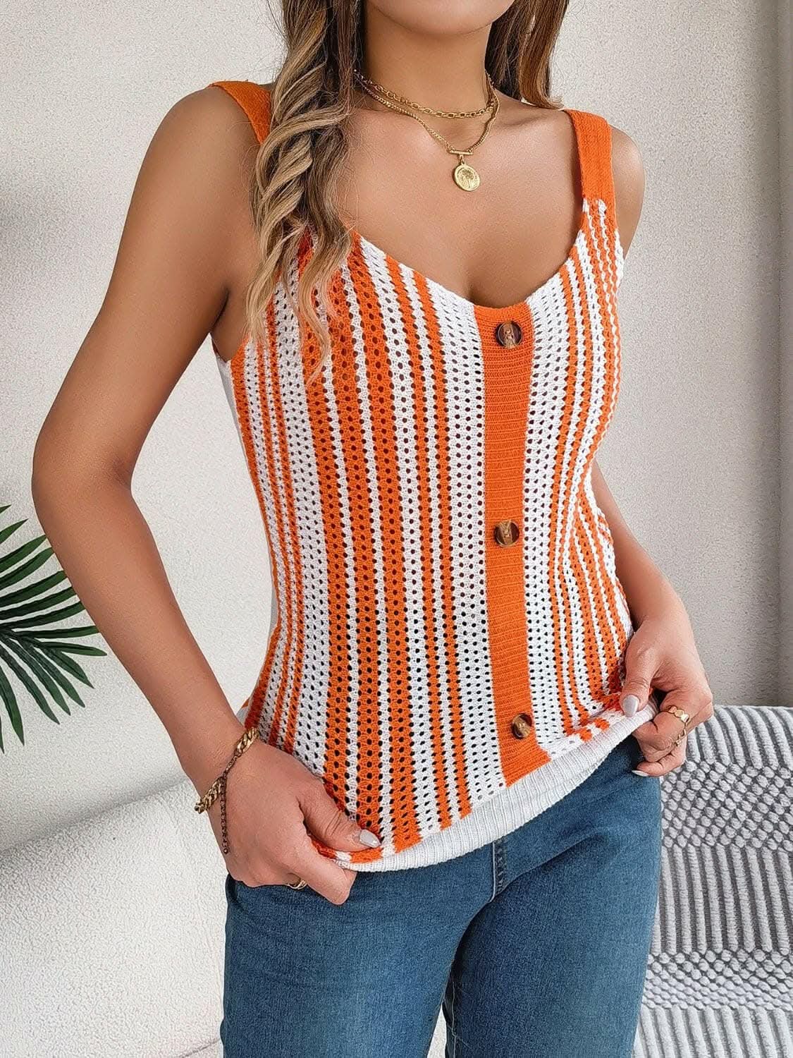 Elegant sheer v-neck tank top - Love Salve 