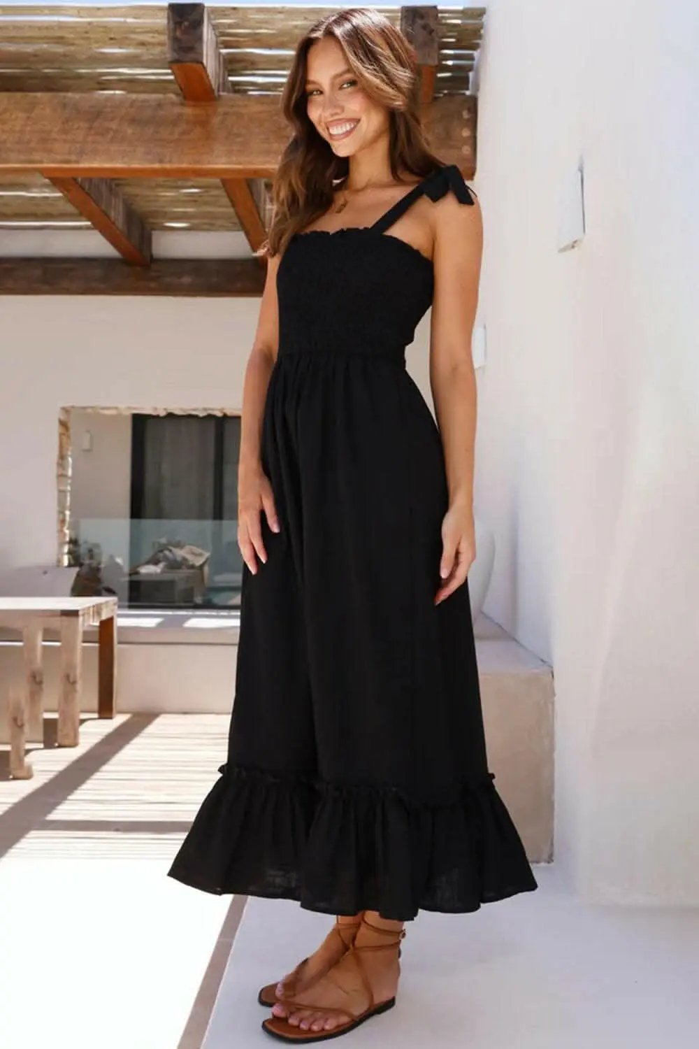 Elegant smocked ruffled dress - Love Salve 