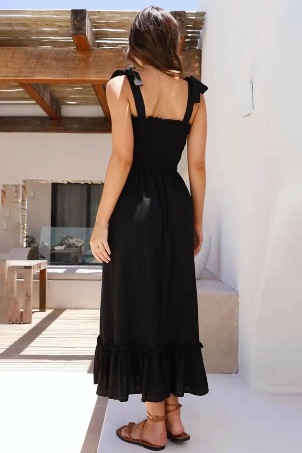 Elegant smocked ruffled dress - Love Salve 