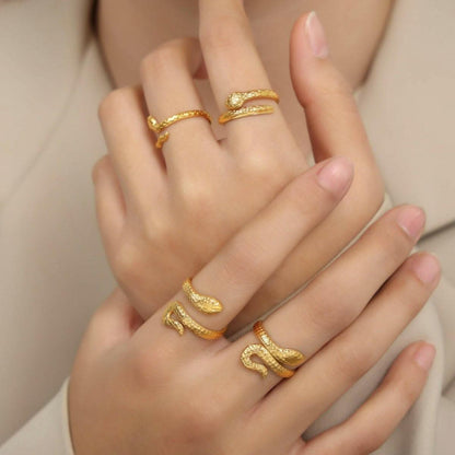 Elegant snake bypass ring - Love Salve 