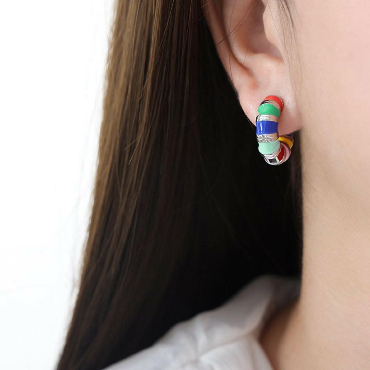 Elegant titanium hoop earrings - Love Salve 