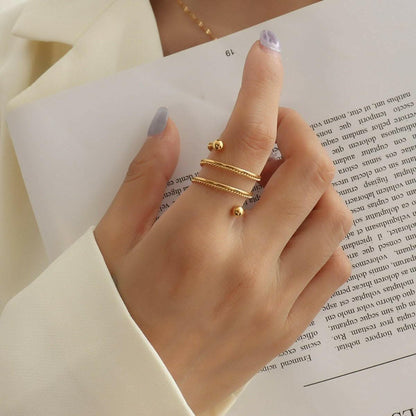 Elegant titanium steel wrap ring 