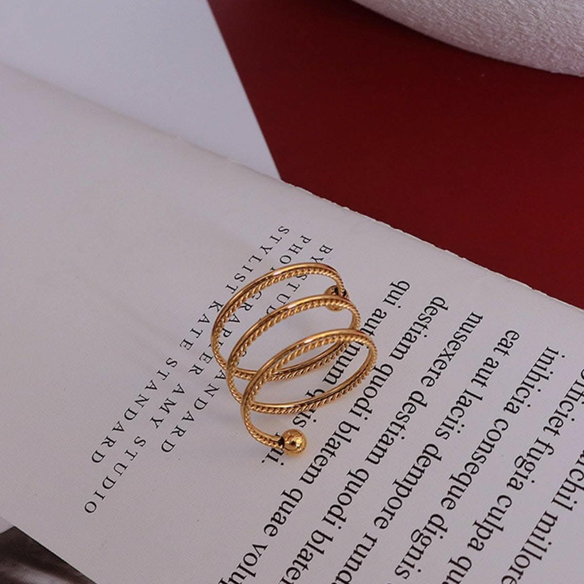 Elegant titanium steel wrap ring 