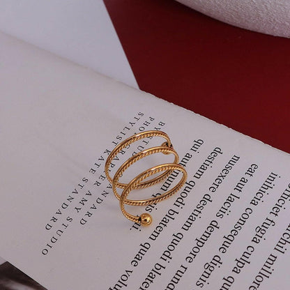 Elegant titanium steel wrap ring 