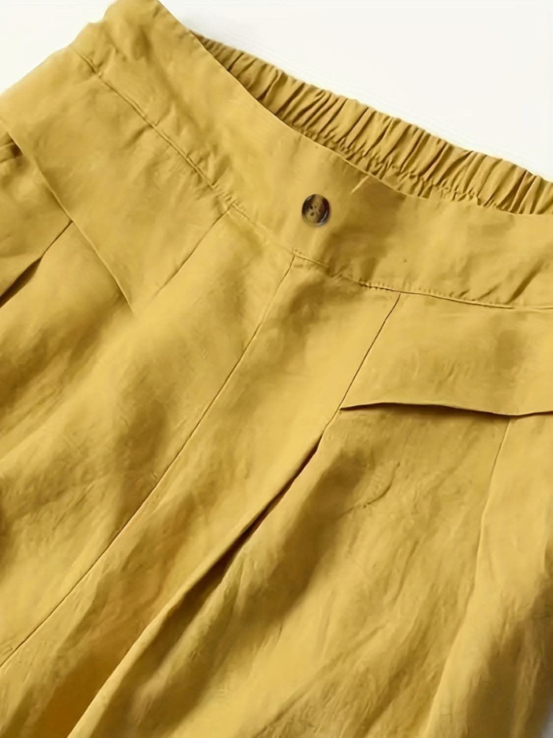 Elegant wide leg pants with elastic waist - Love Salve 
