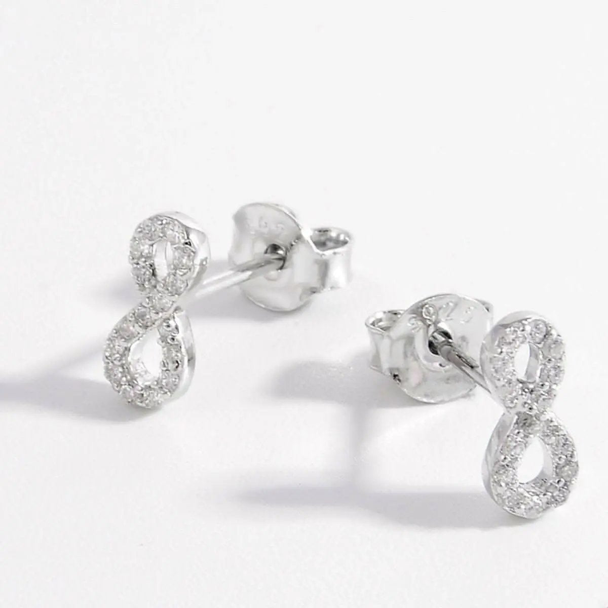 Elegant zircon infinity stud earrings - Love Salve 