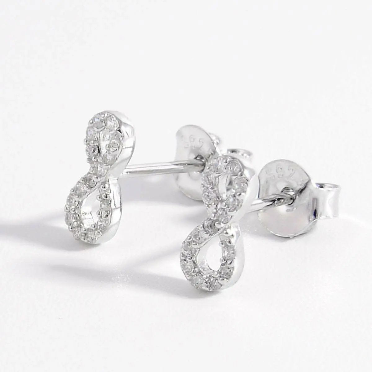 Elegant zircon infinity stud earrings - Love Salve 