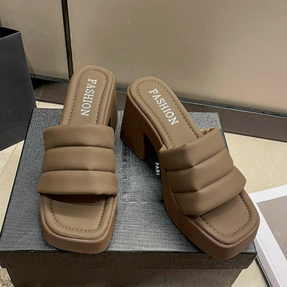 Elevated block heel sandals - Love Salve 
