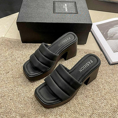 Elevated block heel sandals - Love Salve 