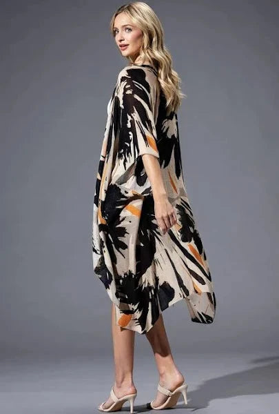 Ember Bloom Floral Kimono In Warm Earth Tones For Style Fitkitty Culture Athleisure Wear, Yoga Wear & Women's Clothing