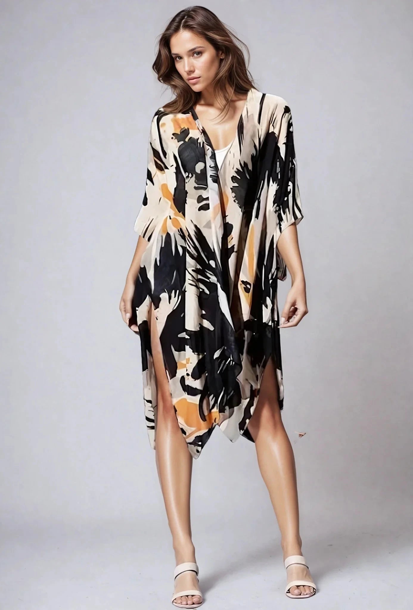 Ember Bloom Floral Kimono In Warm Earth Tones For Style Fitkitty Culture Athleisure Wear, Yoga Wear & Women's Clothing