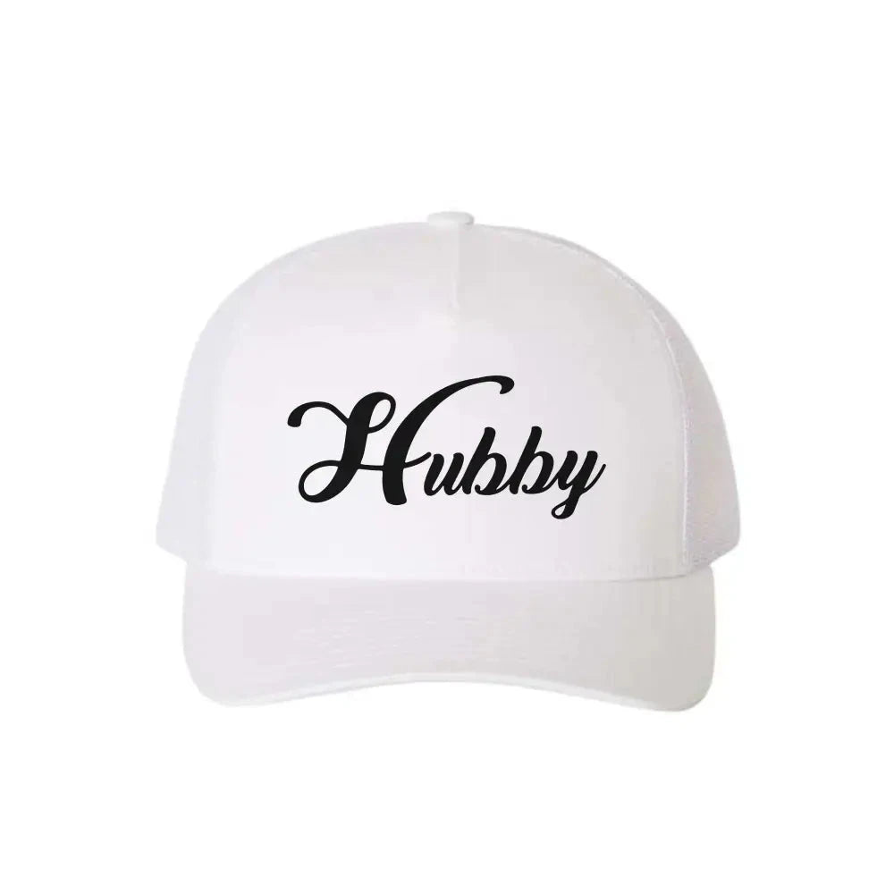 Embroidered Hubby Trucker Hat – Classic Mesh Cap for Wedding or Anniversary Adorb.co