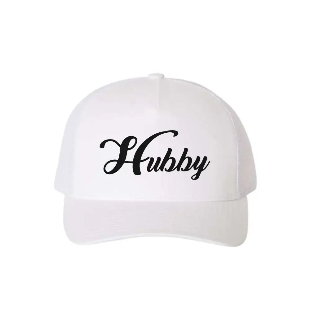 Embroidered Hubby Trucker Hat – Classic Mesh Cap for Wedding or Anniversary Adorb.co