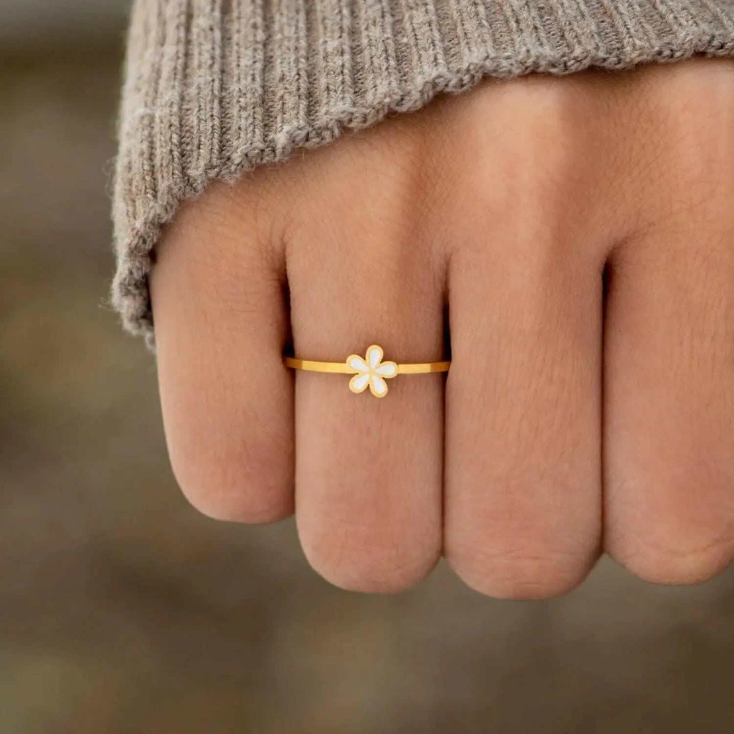 Enamel Blossom Silver Ring - Love Salve 