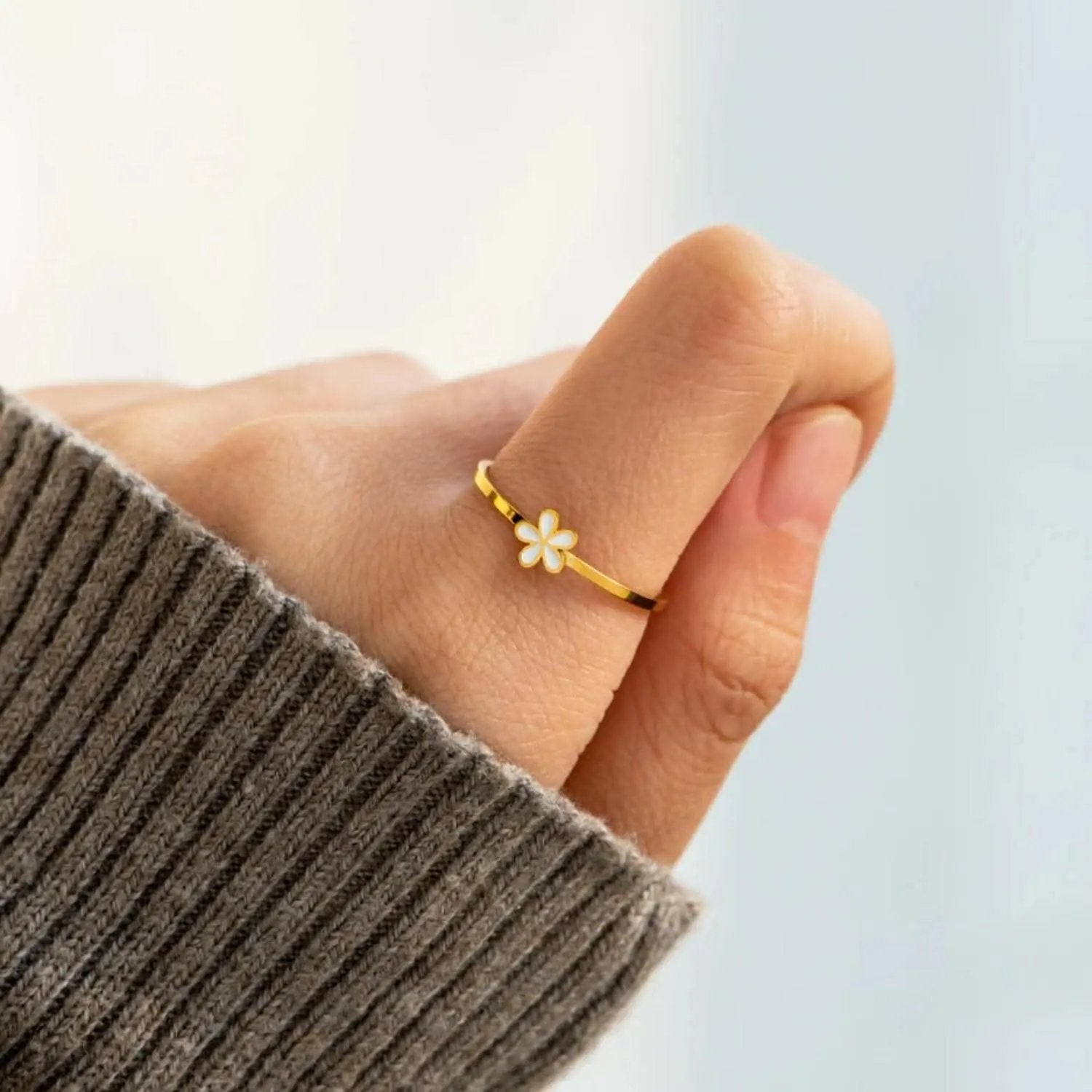 Enamel Blossom Silver Ring - Love Salve 