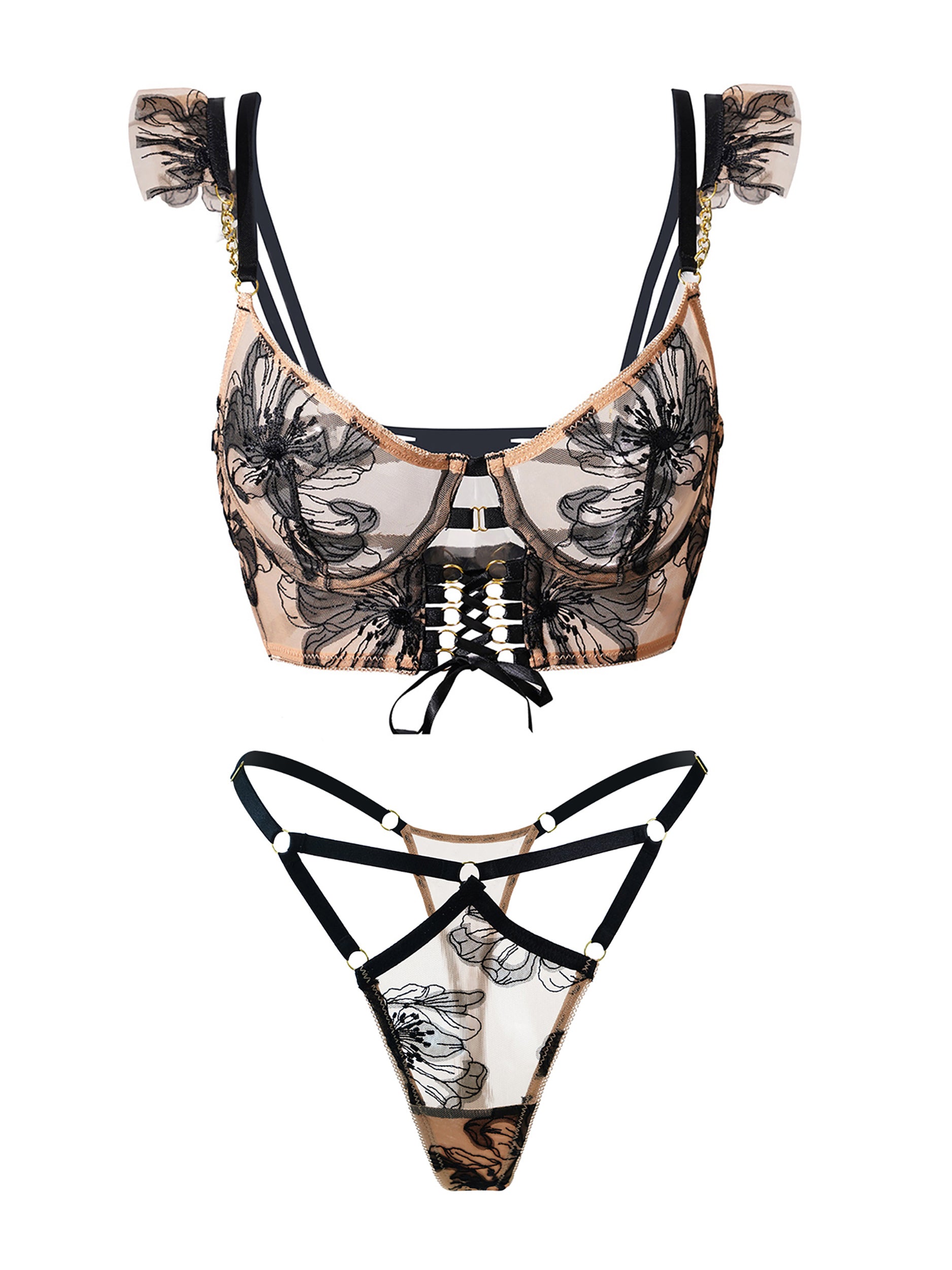 Diana Black Sculpting Body Lingerie Set Hello.LA.Girl