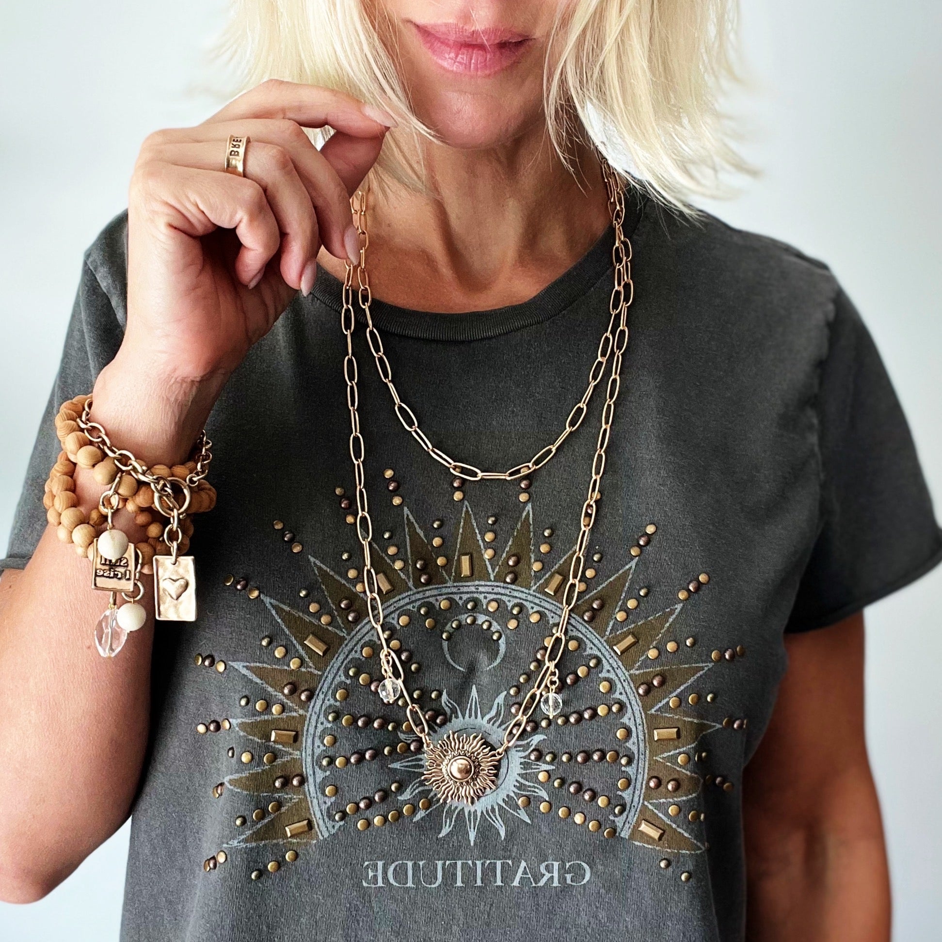 Perfectly Imperfect Starburst Long Chain Necklace Katia Designs