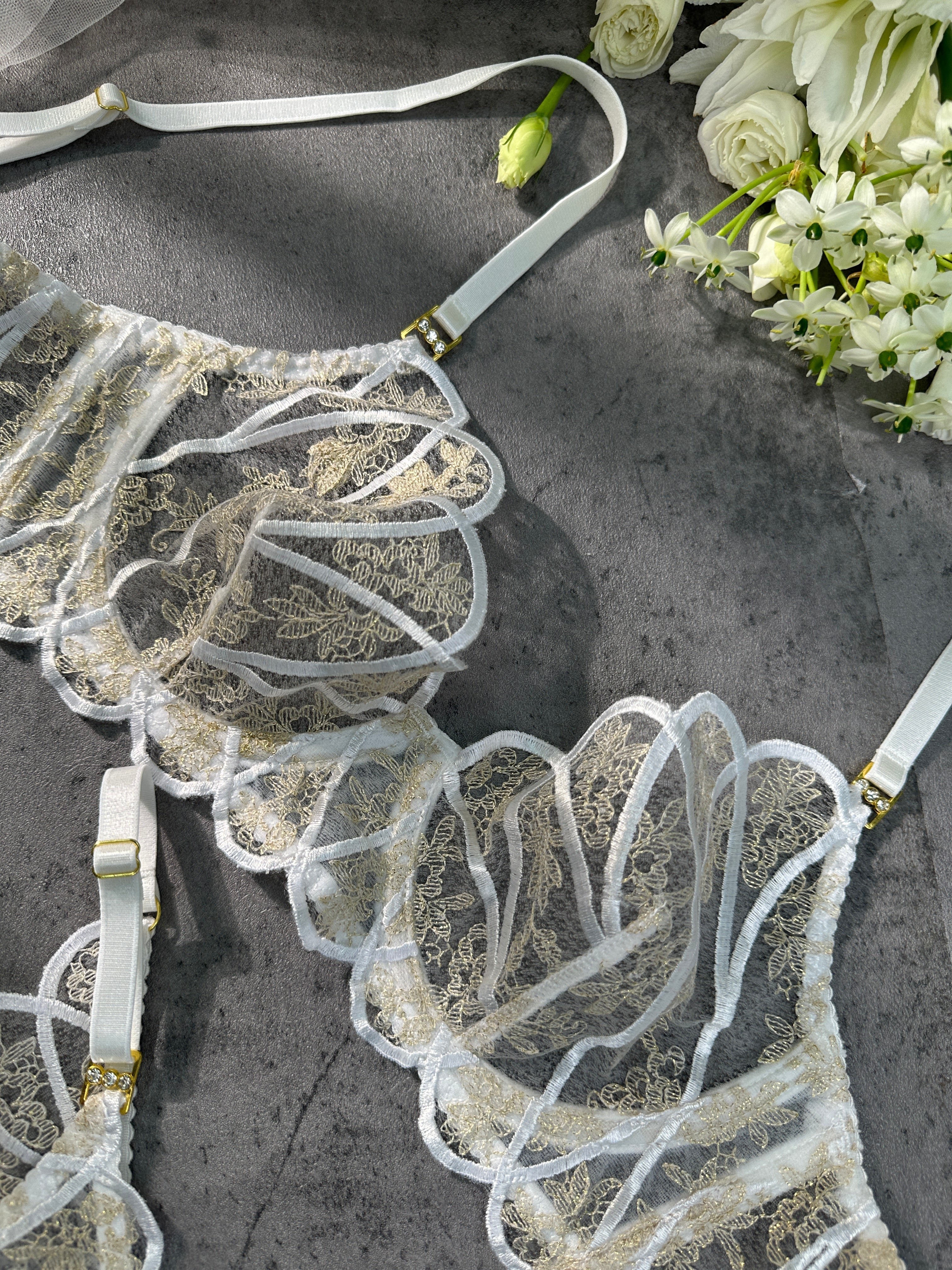 Heavenly Glow Radiance Luxe Satin Lingerie Set Embroidery Hello.LA.Girl