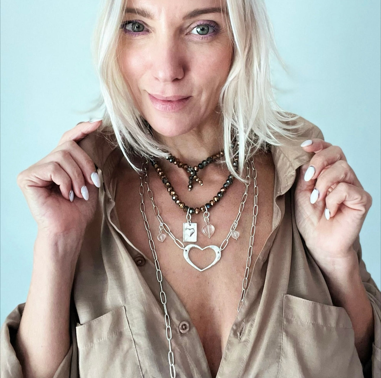 Woke Up Sexy As Hell Again Heart Crystal Boho Wrap Bracelet/Necklace Katia Designs