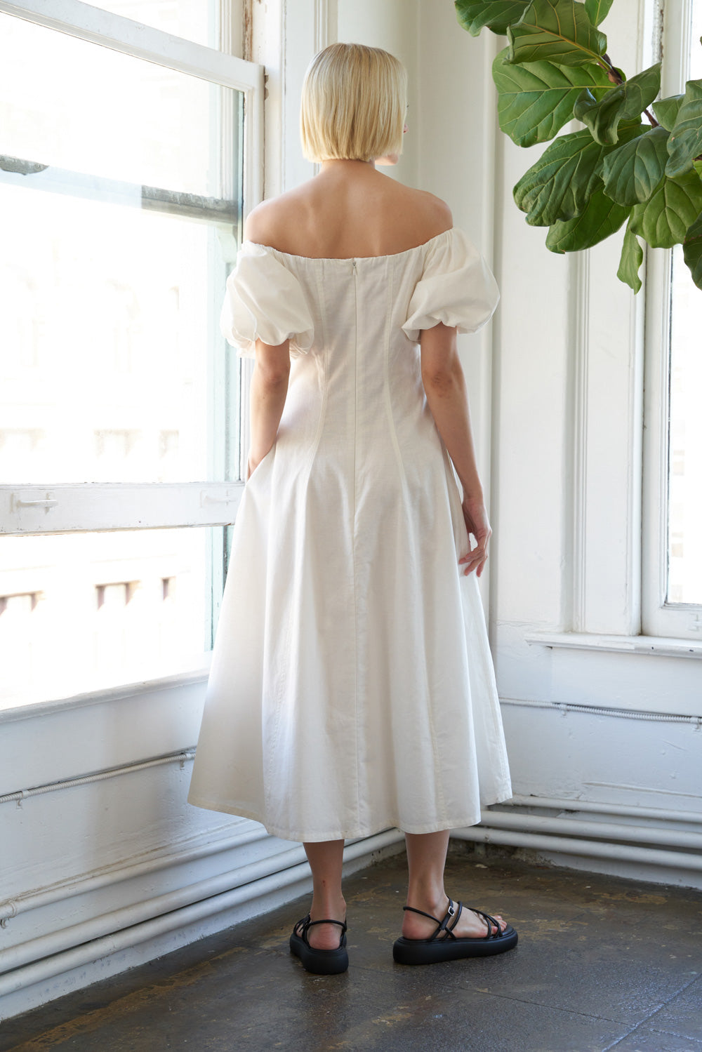 PROTECTING MY PEACE WOVEN MIDI DRESS Flying Tomato