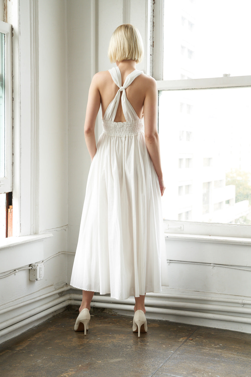 BIG CITY DREAMS WOVEN MIDI DRESS Flying Tomato