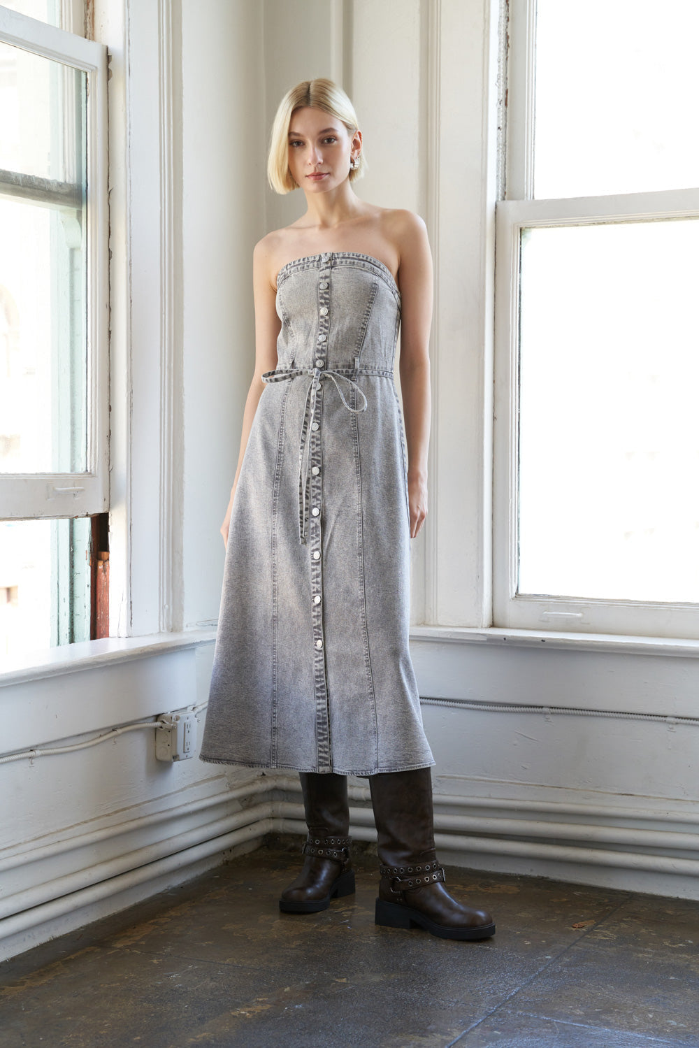 SECRET CRUSH TWILL MIDI DRESS Flying Tomato