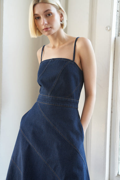 AMALFI COAST DENIM MIDI DRESS