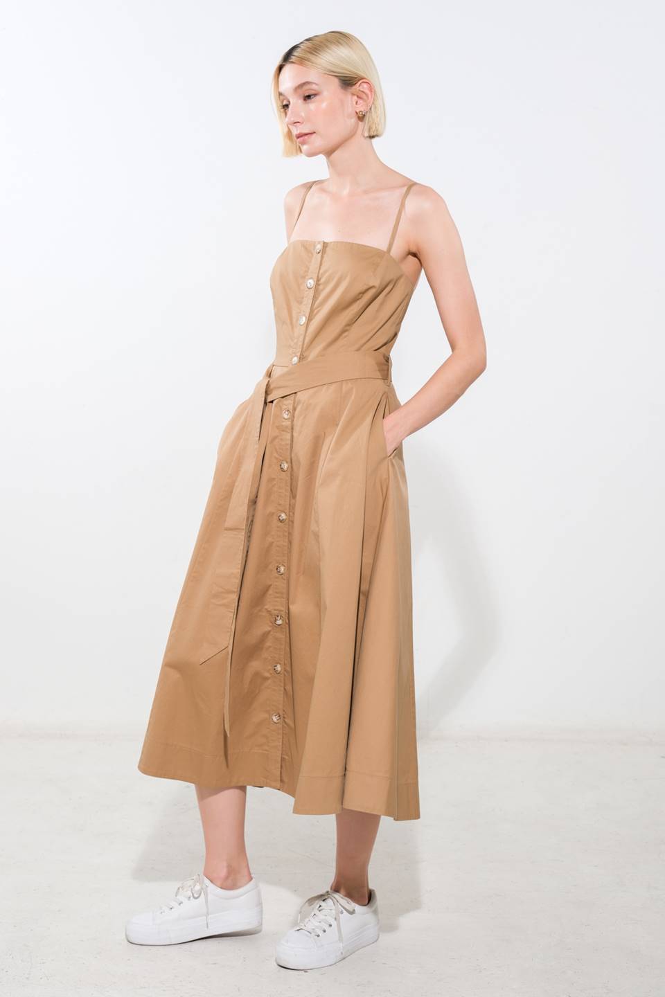 PROOF OF PERFECTION WOVEN MIDI DRESS Flying Tomato